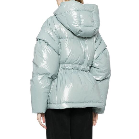 Ulla Johnson Rhodes Hooded Down Puffer Coat Jacket Agave‎ Blue Size Large - Picture 2 of 10